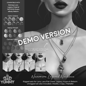 Second Life Marketplace - (Yummy) Nevermore Layered Necklace - DEMO